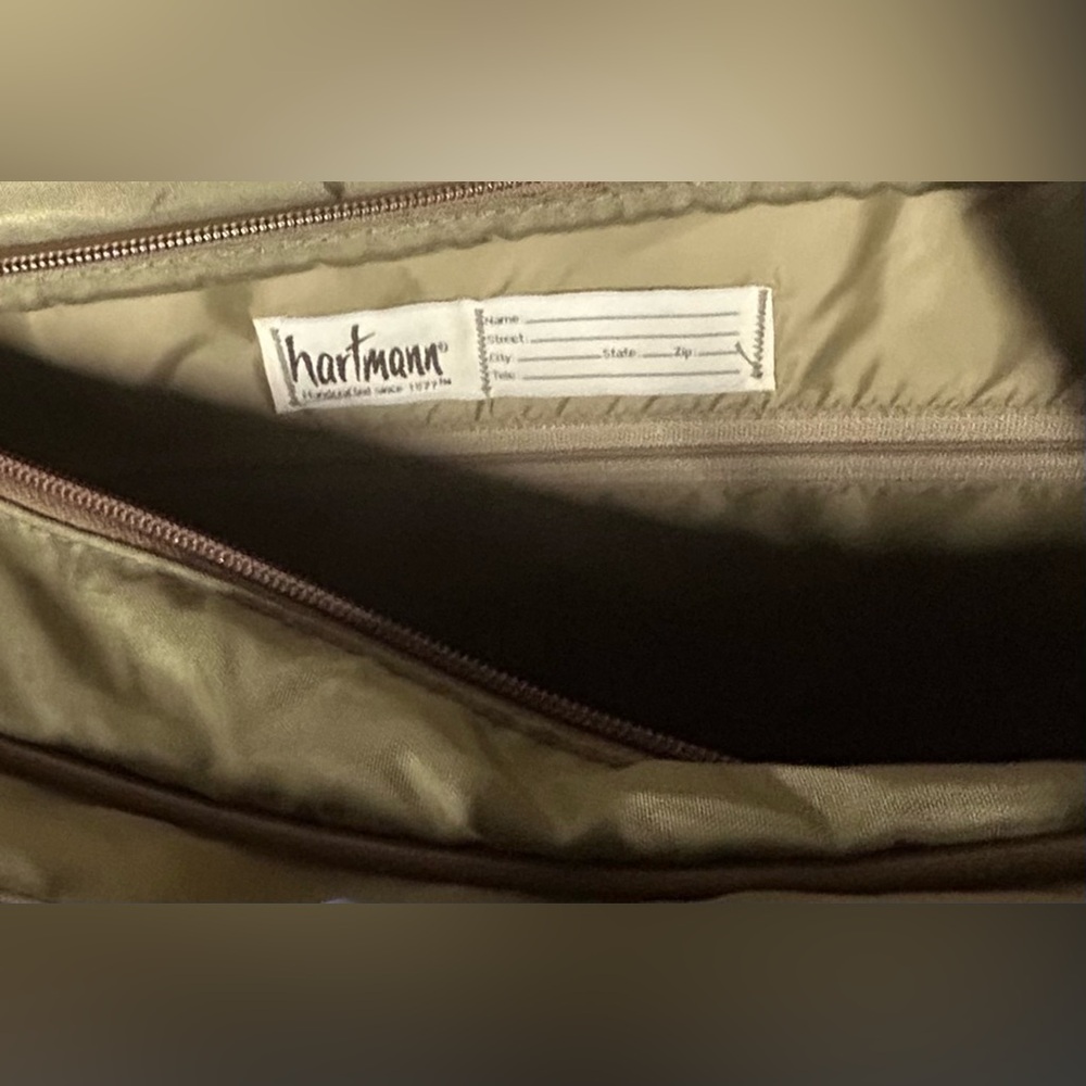 Vintage Hartmann Leather & Nylon Carry On Expandable Shoulder Bag Garment - Picture 8 of 12